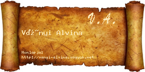 Ványi Alvina névjegykártya